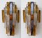 Italian Hammered Glass and Gilt Wrought Iron Sconces from Longobard, 1970s, Set of 2 7
