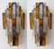 Italian Hammered Glass and Gilt Wrought Iron Sconces from Longobard, 1970s, Set of 2, Image 7