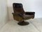 Fauteuil Pivotant Modèle DS Mid-Century Moderniste en Cuir de De Sede, 1950s 2