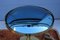 Lampe de Bureau Concave Bleu Cobalt en Laiton et Verre, 1950s 13