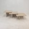 Tavolini ad incastro in travertino, Italia, anni '80, set di 3, Immagine 19