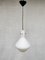 Lámpara colgante sueca modernista vintage de vidrio opalino, años 50, Imagen 1