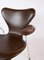 Dark Brown Leather Model 3207 Dining Chairs attributed to Arne Jacobsen for Fritz Hansen, 1980s, Set of 2, Image 8