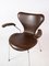 Dark Brown Leather Model 3207 Dining Chairs attributed to Arne Jacobsen for Fritz Hansen, 1980s, Set of 2 7