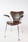 Sedie da pranzo nr. 3207 in pelle marrone scuro attribuite ad Arne Jacobsen per Fritz Hansen, anni '80, set di 2, Immagine 6