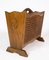 French Polished Wood and Wicker Newspaper Holder, 1940s 8