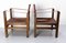 French Safari Style Chairs in Leather and Beech, 1940, Set of 2 5