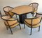Dining Room Set in Blackened Wood and Cane, 1970, Set of 5 4