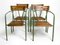 Mid-Century Bistro Dining Armchairs in Metal and Wood, Italy, 1950s, Set of 4 1