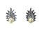 Clear Murano Glass Leaf and Brass Sconces by Barovier, 1980s, Set of 2 1