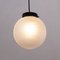 Suspension Light with White Murano Glass Sphere with White Striped Decoration, Italy, 1980s, Image 5