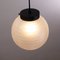 Suspension Light with White Murano Glass Sphere with White Striped Decoration, Italy, 1980s 7