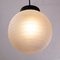 Suspension Light with White Murano Glass Sphere with White Striped Decoration, Italy, 1980s, Image 8
