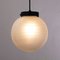 Suspension Light with White Murano Glass Sphere with White Striped Decoration, Italy, 1980s, Image 4