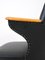 Silla de escritorio escandinava de cuero sintético negro, años 60, Imagen 11