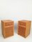 Vintage Rattan and Beech Bedside Tables, Italy, 1970s, Set of 2 1