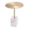 Side Table in Raw White Marble from PC Collection 2