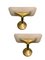 Brass Satinated Glass Sconces, 1980s, Set of 2, Image 1