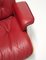 Red Leather Lounge Chair & Ottoman by Charles Eames for Vitra, 2000s, Set of 2 10