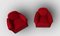 French Art Deco Lounge Chairs in Red Velvet, Set of 2 11