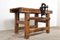 Antique Worktable with Metal Vice, 1900s 3