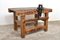 Antique Worktable with Metal Vice, 1900s 1