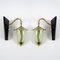 Brass & Glass Wall Lamps, 1950s, Set of 2, Image 1