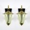 Brass & Glass Wall Lamps, 1950s, Set of 2 2