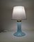 Lampada da tavolo vintage in vetro di Murano blu, anni '70, Immagine 6