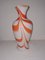 Vase en Verre de Murano Orange et Blanc, 1960s 5