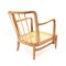 Swedish Modern Birch, Bambu & Rattan Longe Chair attributed to Otto Schulz for Boet, 1940s 12
