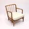 Swedish Modern Birch, Bambu & Rattan Longe Chair attributed to Otto Schulz for Boet, 1940s, Image 5