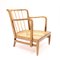 Swedish Modern Birch, Bambu & Rattan Longe Chair attributed to Otto Schulz for Boet, 1940s 3