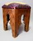 Vintage Hand-Carved Wooden Stoll Chair, Afghanistan 4