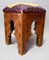 Vintage Hand-Carved Wooden Stoll Chair, Afghanistan, Image 4