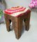 Vintage Hand-Carved Wooden Stoll Chair, Afghanistan, Image 2