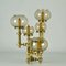 Scandinavian Modern Brass Candelabra with Glass Shades, 1960s 2