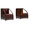 Art Nouveau Mahogany Fruitwood Armchairs by Carlo and Piero Zen, 1910s, Set of 2 1