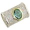 Emerald Diamonds White and Yellow Gold Cocktail Ring, 1980s, Image 1