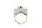 Emerald Diamonds White and Yellow Gold Cocktail Ring, 1980s, Image 3