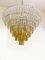 Large Clear and Amber Triedro Murano Glass Chandelier 1