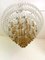 Large Clear and Amber Triedro Murano Glass Chandelier 6