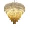 Large Clear and Amber Triedro Murano Glass Chandelier 2
