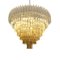 Large Clear and Amber Triedro Murano Glass Chandelier 7