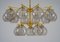 Swedish Chandeliers in Brass and Glass attributed to Holger Johansson, 1970s, Image 4