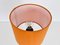 Mid-Century Orange Glass and Fabric Shade Table Lamp, 1960s, Image 9