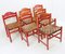 6 Mid-Century Italian Wood and Leather Chairs, 1960s, Set of 6 3