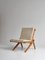 Danish Modern Oak Natural Sheepskin Folding Chair from Preben Thorsen,1957 4