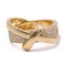 Vintage 18k Gold Ring with Pave Diamonds, 1970s, Image 1