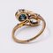 Gold and Platinum Contrarier Ring with Diamond, 1920s, Image 4